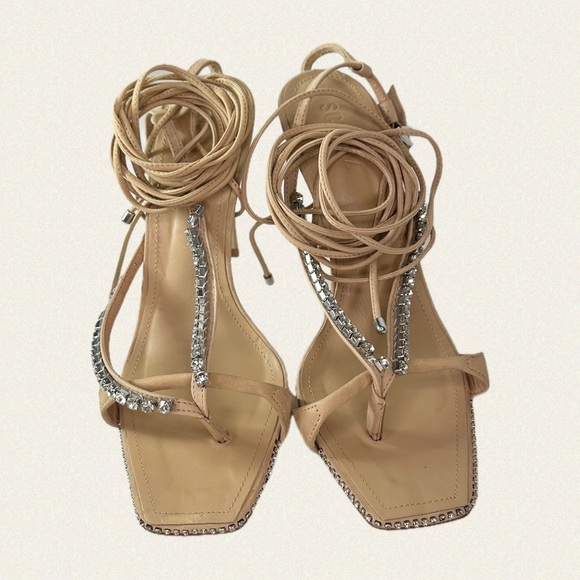 Schutz Vikki Crystal Embellished High Heel Sandals - Picture 9 of 12